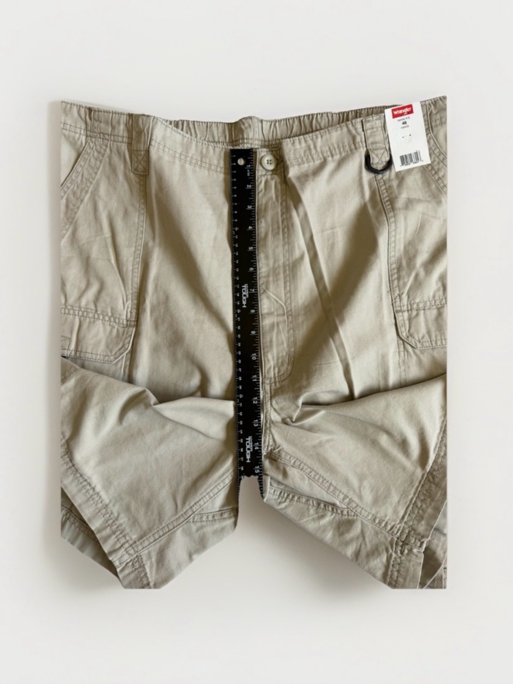 Wrangler Hiker Shorts Men's 48 Khaki Cotton Canvas Cargo Utility Gorpcore NWT - Picture 9 of 10